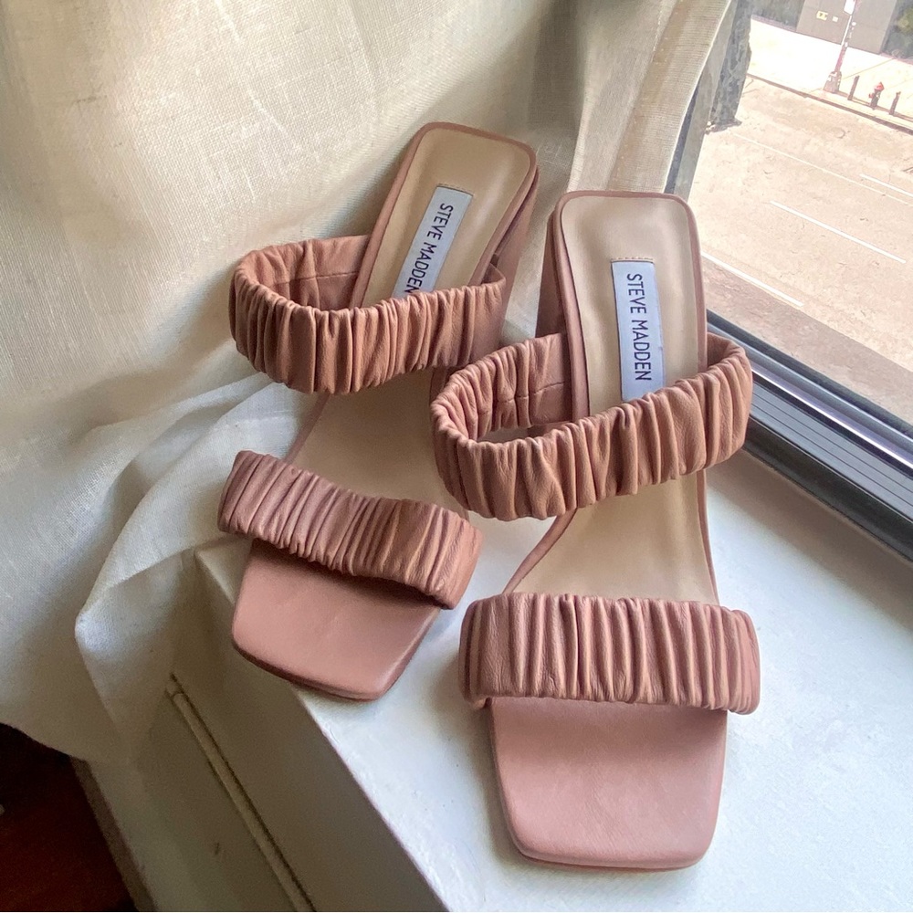 Steve Madden Indra Blush Leather Heeled Sandal